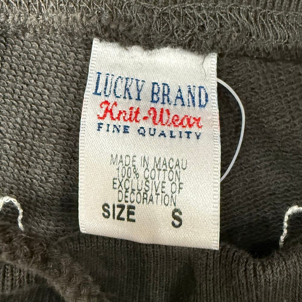 Y2k Lucky Brand Embroidered Floral Low Rise Wide Leg Crop Sweatpants Boho S M - Picture 5 of 6